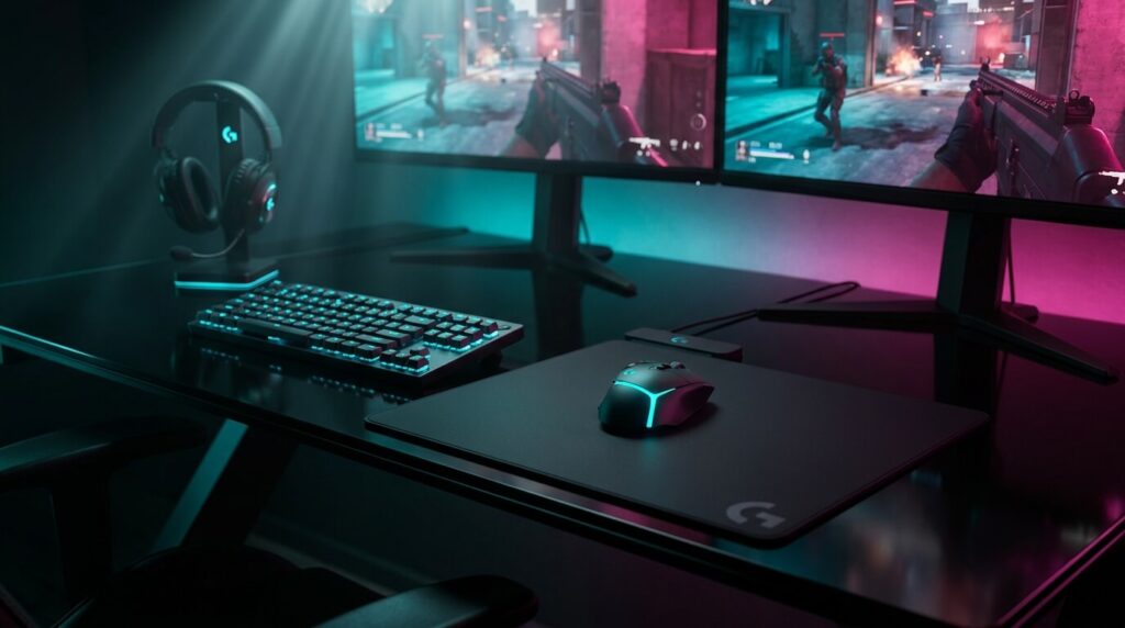 Logitech G competitive gaming gear: G Pro Hero mouse, G515 LIGHTSYNC TKL keyboard, G Pro X headset