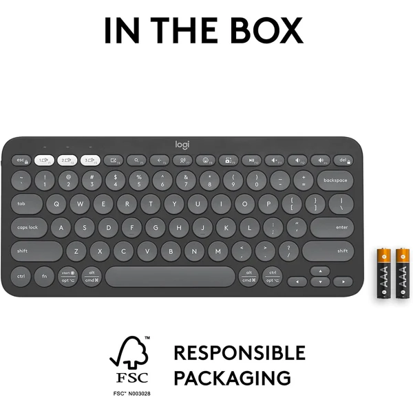 Logitech K380s Pebble Keys 2 Bluetooth Wireless Keyboard in Pakistan — Tonal Graphite, view 10 of 11