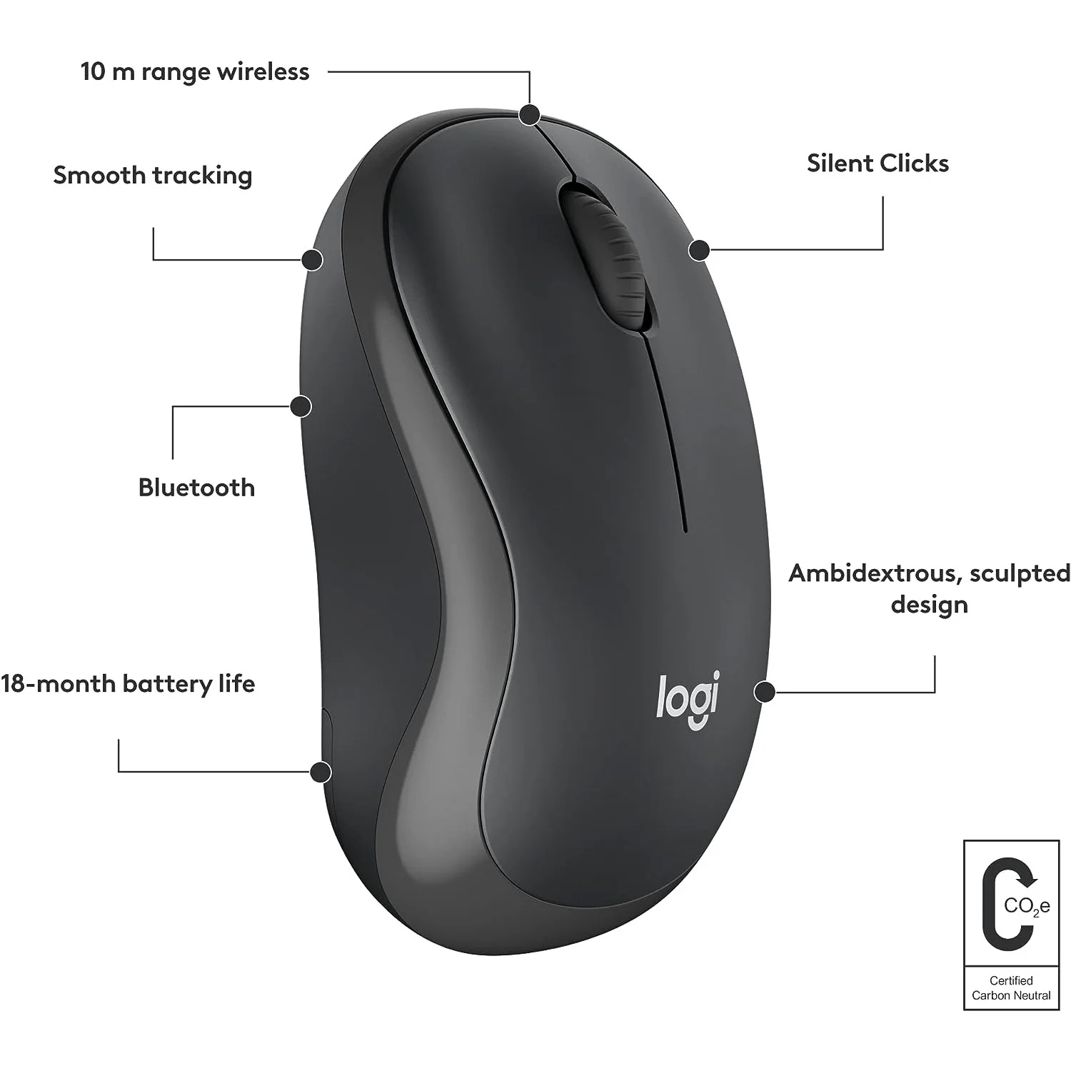 Logitech M240 Silent Bluetooth Wireless Mouse in Pakistan — Graphite, view 5 of 8