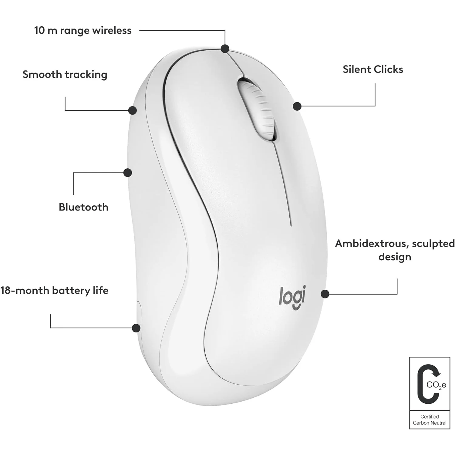 Logitech M240 Silent Bluetooth Wireless Mouse in Pakistan — Off-White, view 6 of 7