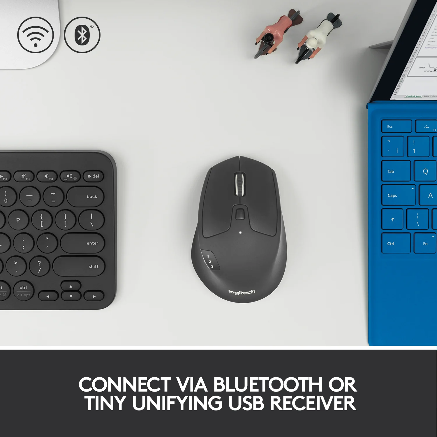 Logitech M720 Triathlon Mutli-Computer Wireless Mouse in Pakistan — Black, view 5 of 9