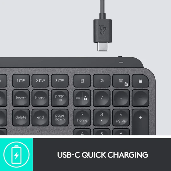Logitech MX Keys Plus Advanced Wireless Illuminated Keyboard With Palm Rest in Pakistan, view 3