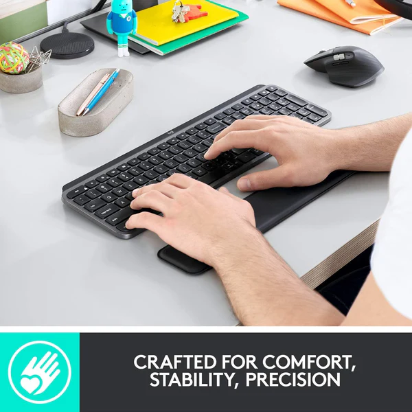 Logitech MX Keys Plus Advanced Wireless Illuminated Keyboard With Palm Rest in Pakistan, view 7