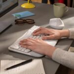 Logitech Wave Keys Off-White — In Use